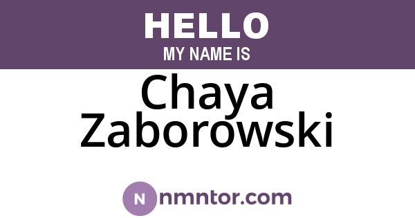 Chaya Zaborowski