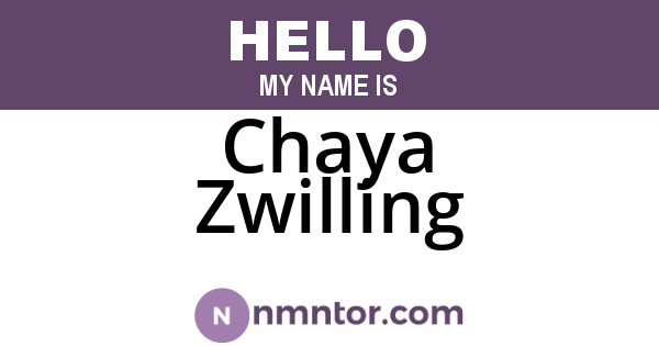 Chaya Zwilling