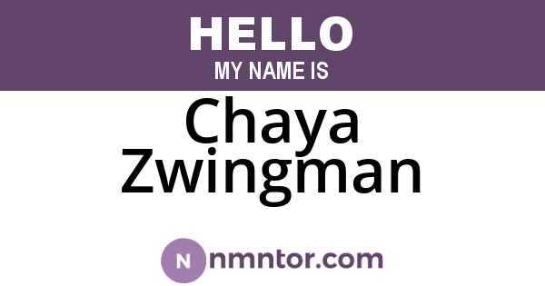 Chaya Zwingman