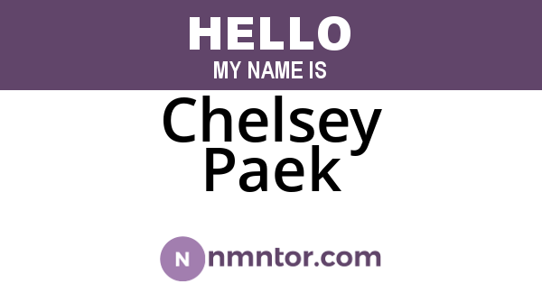 Chelsey Paek