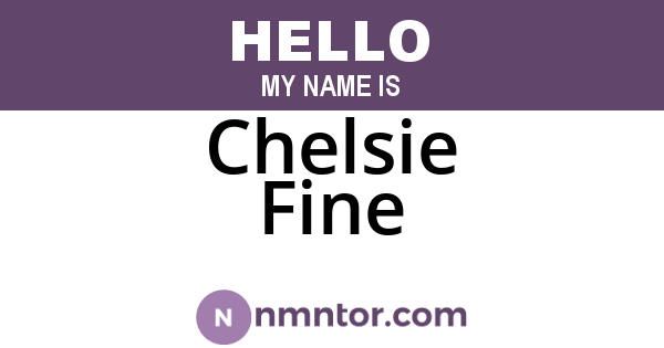 Chelsie Fine