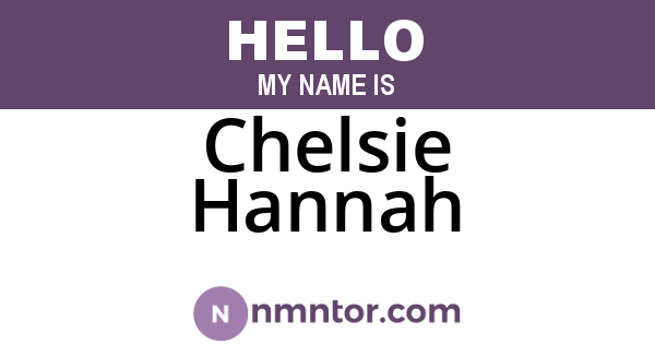 Chelsie Hannah