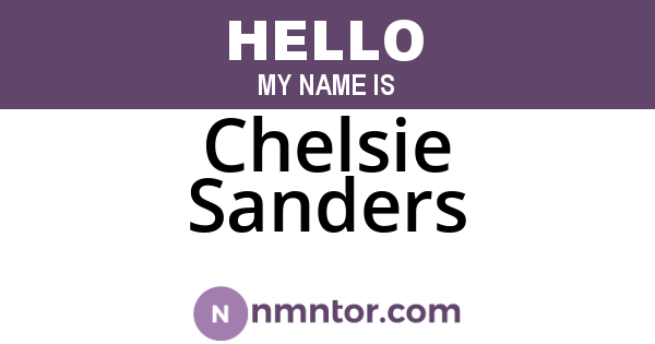 Chelsie Sanders