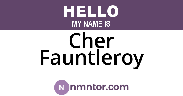 Cher Fauntleroy