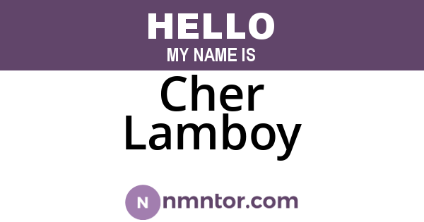 Cher Lamboy