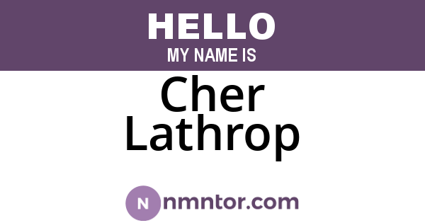 Cher Lathrop