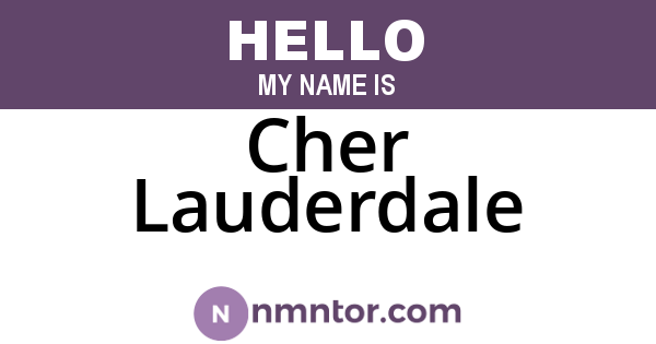 Cher Lauderdale