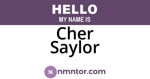 Cher Saylor