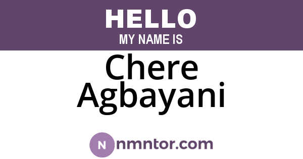 Chere Agbayani