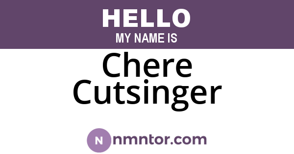 Chere Cutsinger