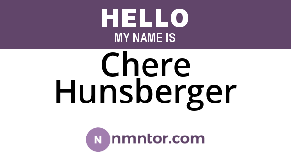 Chere Hunsberger