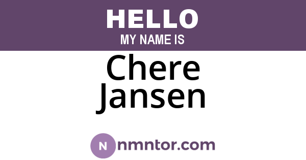 Chere Jansen