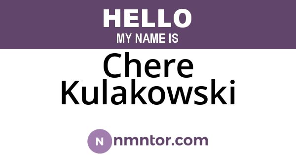 Chere Kulakowski