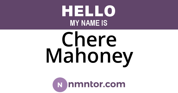 Chere Mahoney
