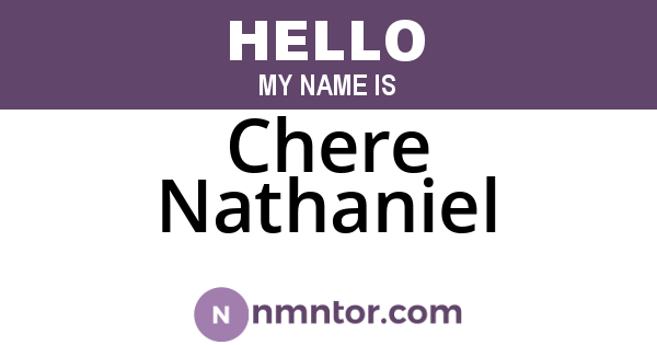 Chere Nathaniel