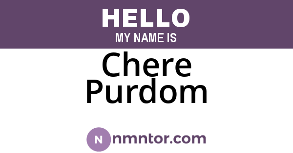 Chere Purdom