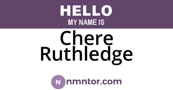 Chere Ruthledge