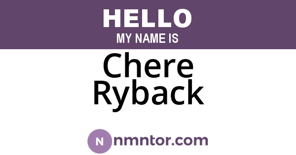 Chere Ryback