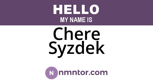 Chere Syzdek