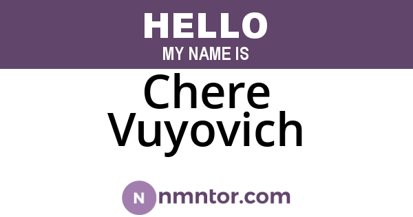Chere Vuyovich