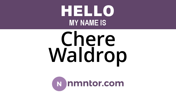 Chere Waldrop
