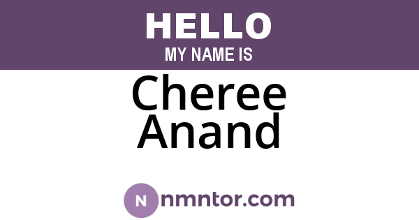 Cheree Anand