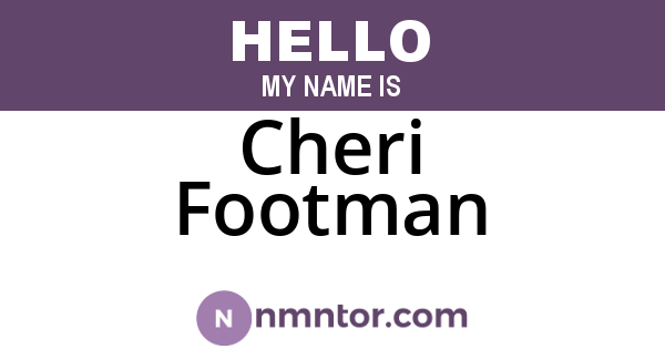 Cheri Footman