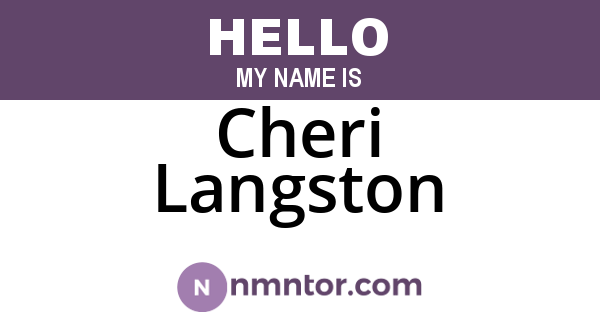 Cheri Langston