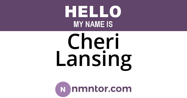 Cheri Lansing