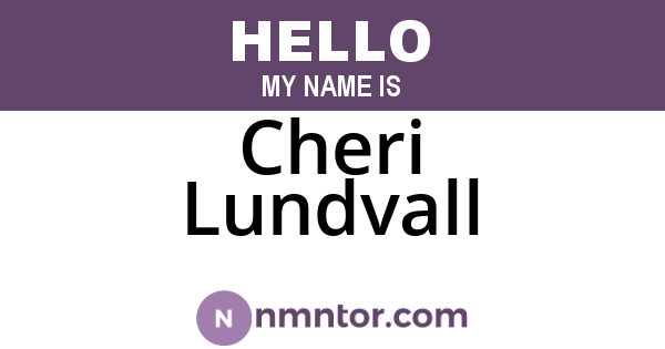 Cheri Lundvall