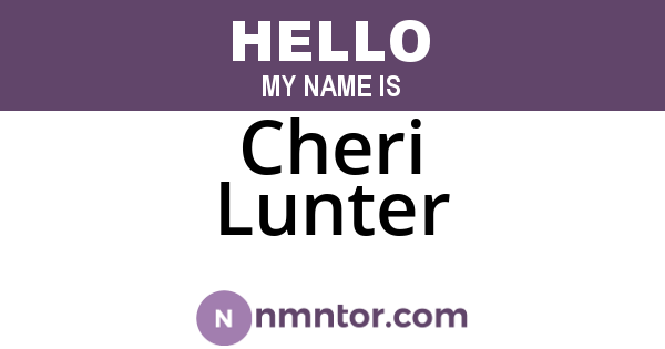 Cheri Lunter