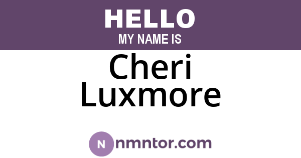 Cheri Luxmore