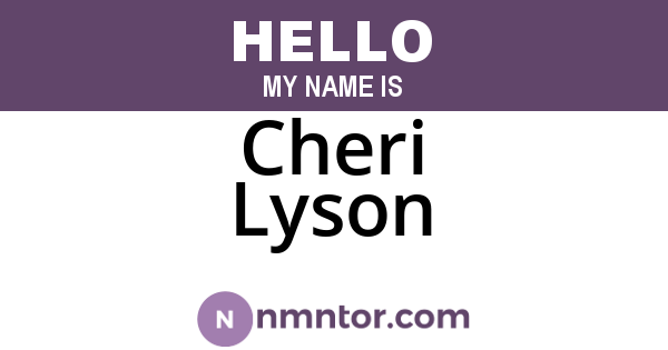 Cheri Lyson