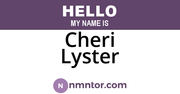 Cheri Lyster