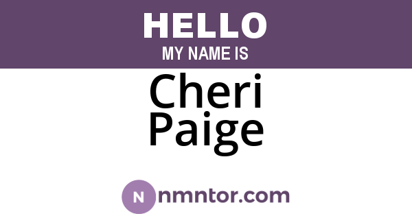 Cheri Paige