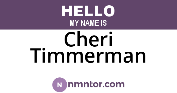 Cheri Timmerman