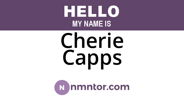 Cherie Capps