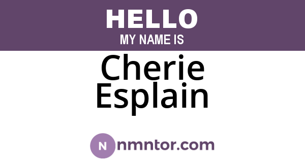 Cherie Esplain
