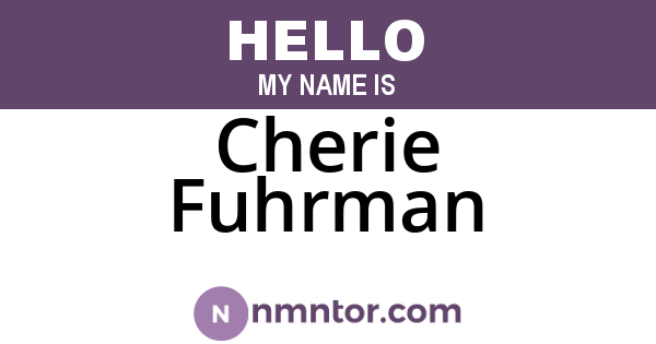 Cherie Fuhrman