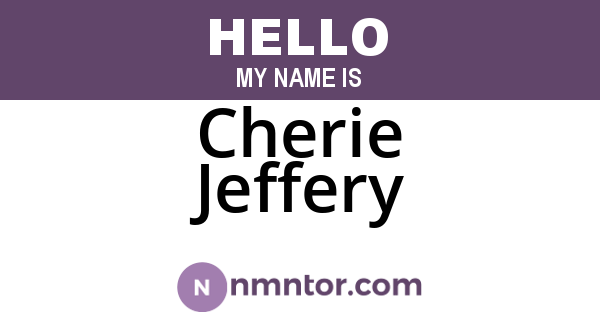 Cherie Jeffery