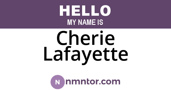 Cherie Lafayette