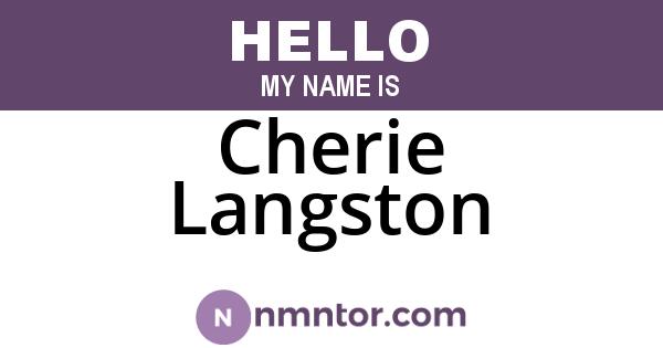 Cherie Langston