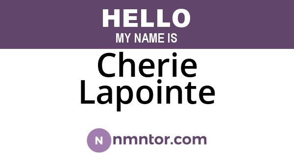 Cherie Lapointe