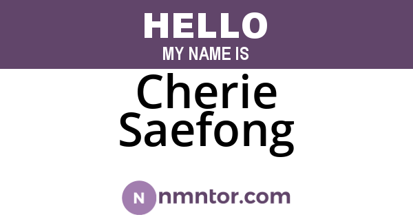 Cherie Saefong