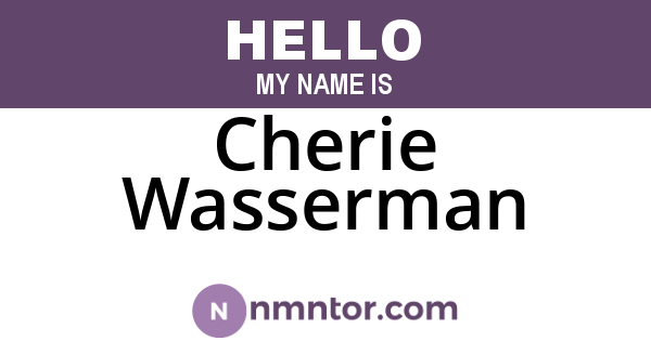 Cherie Wasserman