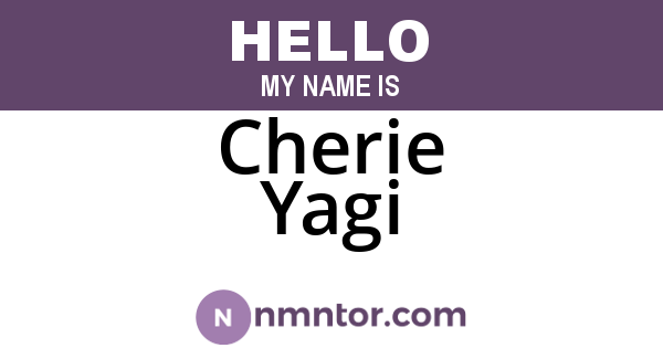 Cherie Yagi