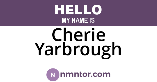 Cherie Yarbrough