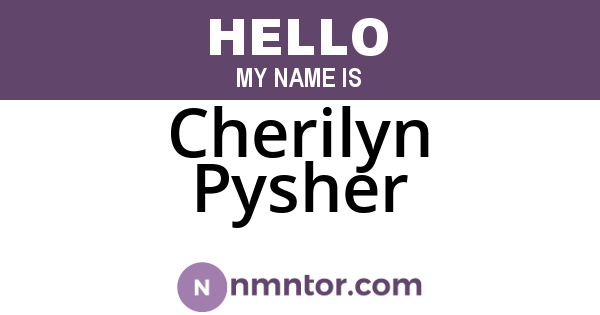 Cherilyn Pysher