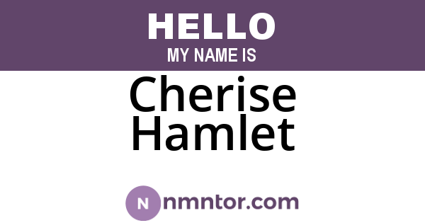 Cherise Hamlet