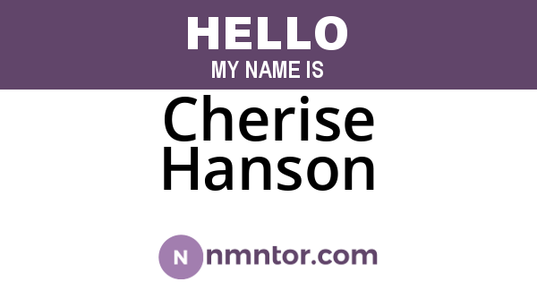 Cherise Hanson